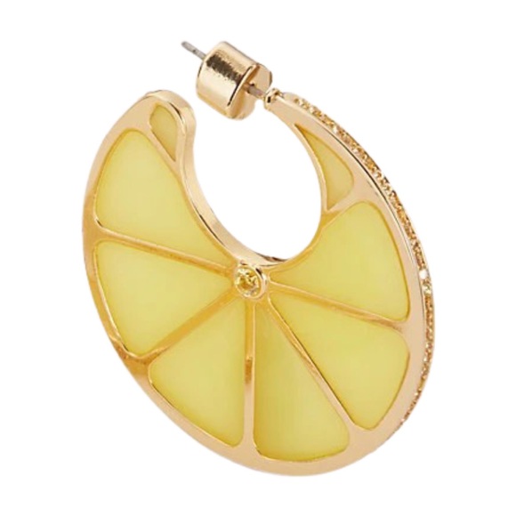KATE SPADE • Tutti Fruity Lemon Slices Hoop Earrings - Picture 3 of 5